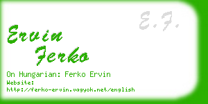 ervin ferko business card